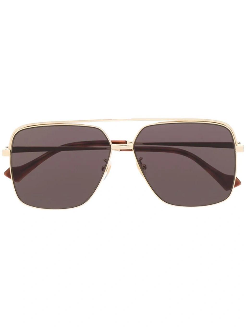 Square-frame Sunglasses In Gold Product Image