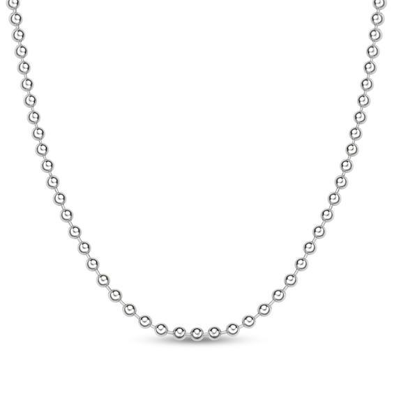 Men's 6.0mm Bead Chain Necklace in Solid Stainless Steel - 20" Product Image