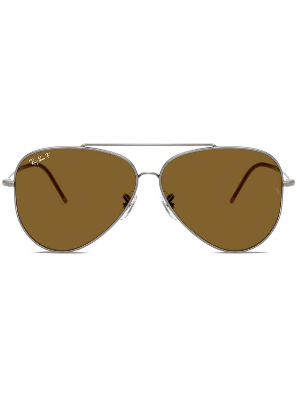 RAY BAN Reverse Aviator-frame Sunglasses In Grey Product Image