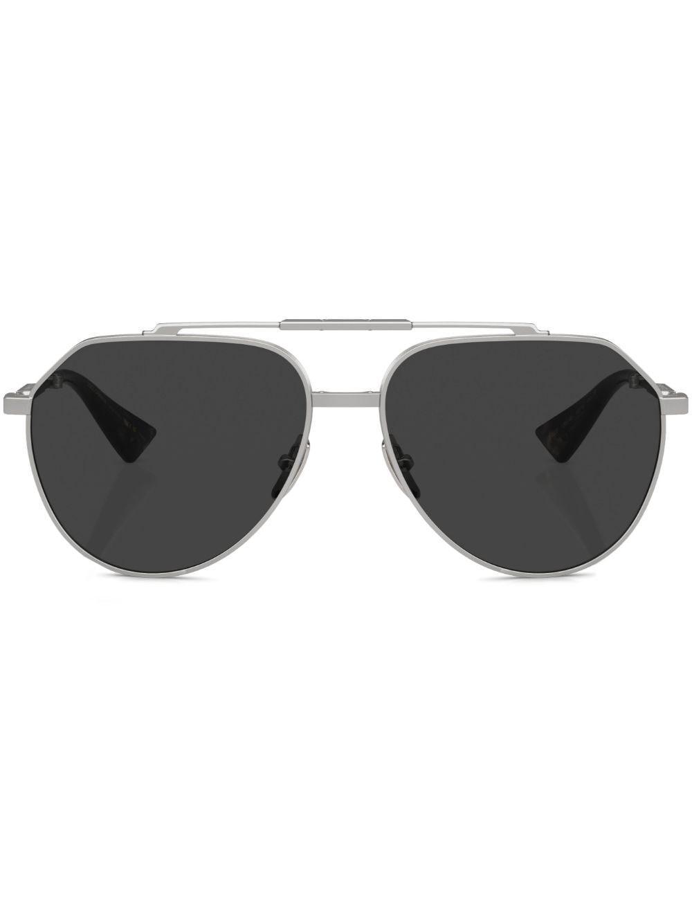 Dolce&gabbana 60mm Polarized Pilot Sunglasses In Polarized Black Product Image