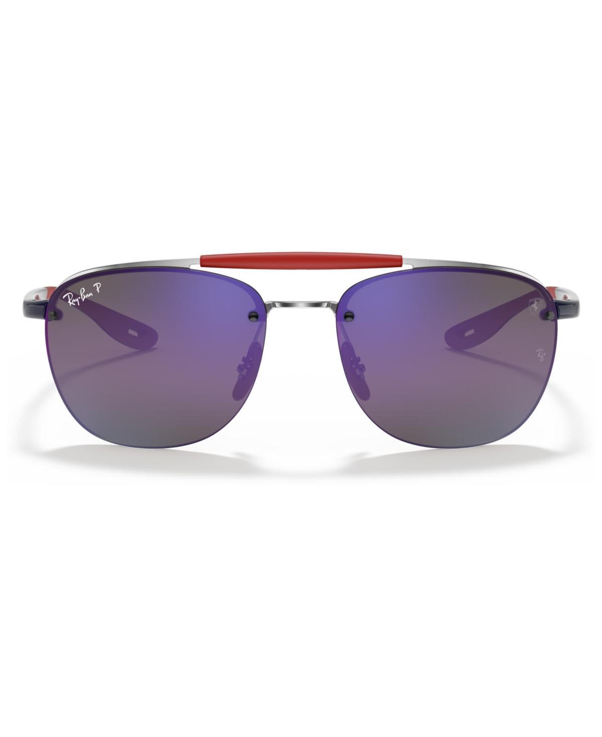 Ray-Ban Mens Polarized Sunglasses, RB3662M Scuderia Ferrari Collection 59 - SILVER Product Image