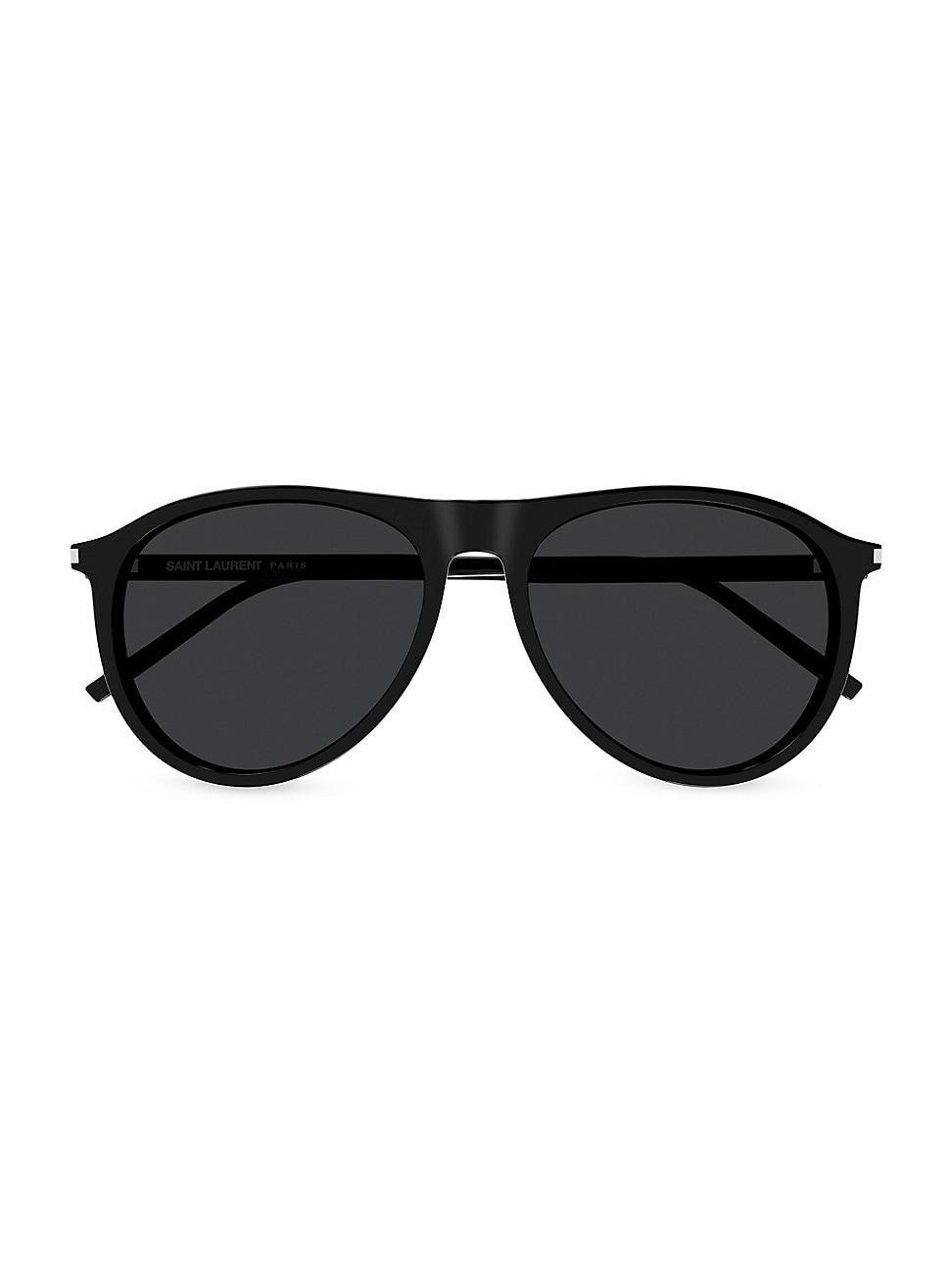 Mens Thin Acetate 56MM Pilot Sunglasses Product Image