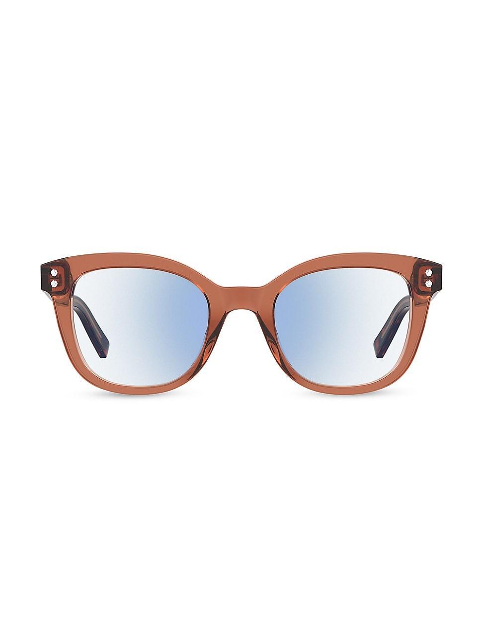 Womens Tanea 48MM Square Blue Block Optical Glasses Product Image