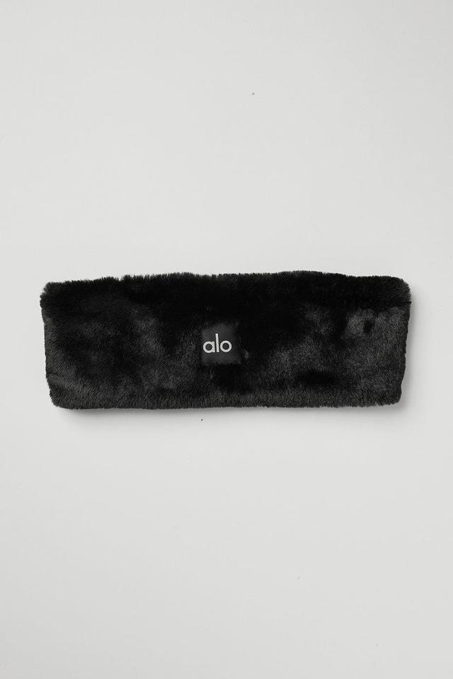 Faux Fur Ear Warmers - Black Female Product Image