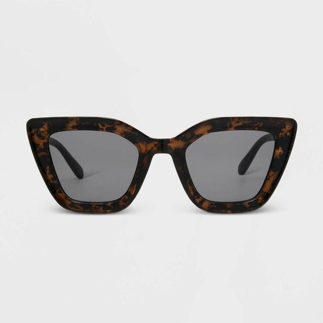 Womens Shiny Plastic/Metal Cateye Sunglasses - Universal Thread /Tortoise Print Product Image