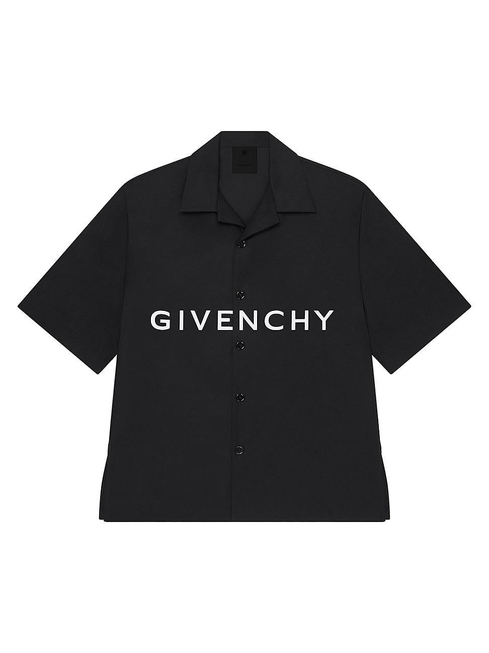 Givenchy Boxy Fit Logo Button-Up Camp Shirt Product Image