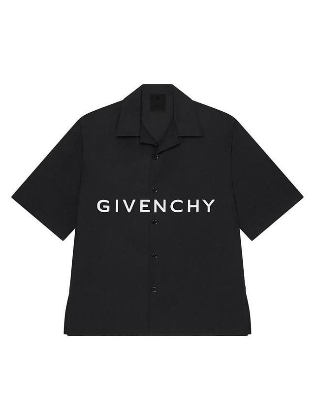 Givenchy Boxy Fit Logo Button-Up Camp Shirt Product Image