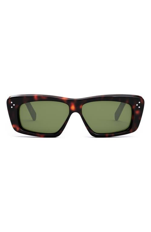 Womens Bold 3 Dots 57MM Rectangular Sunglasses Product Image