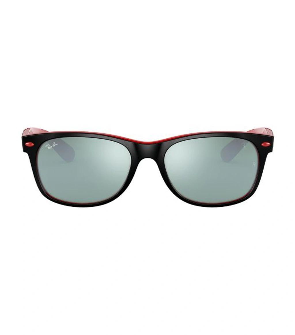 RAY BAN Rb2132m Scuderia Ferrari Collection Sunglasses Black Frame Silver Lenses 55-18 Product Image