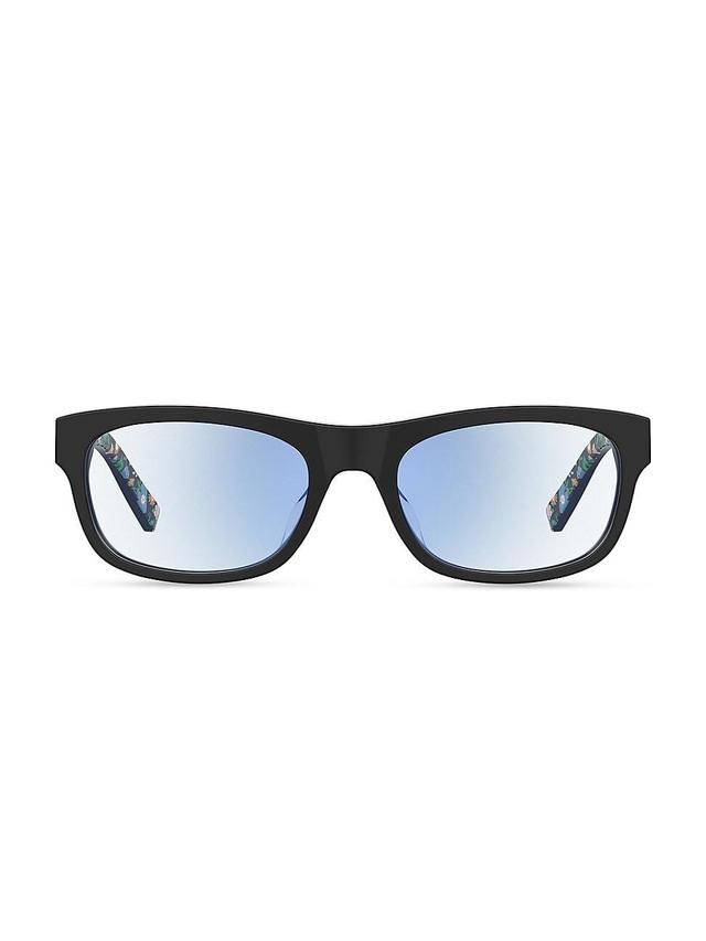 Womens Evie 51MM Rectangle Blue Block Optical Glasses Product Image