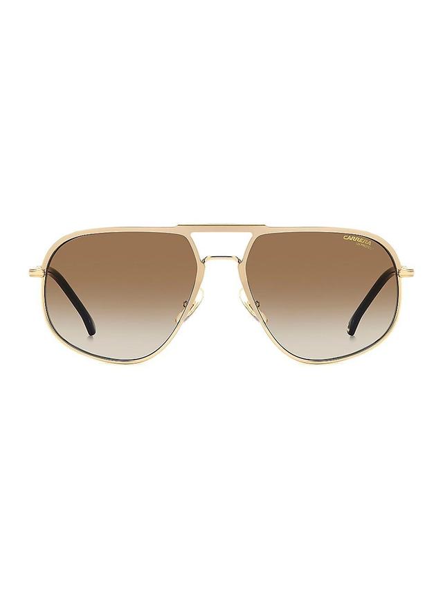 Mens 60MM Stainless Steel Pilot Sunglasses Product Image