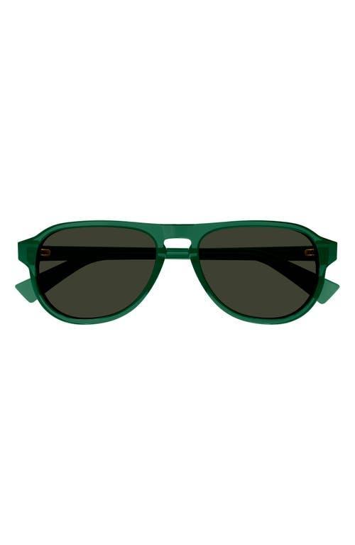 Bottega Veneta Bold Triangle Stud Pilot Sunglasses, 55mm Product Image