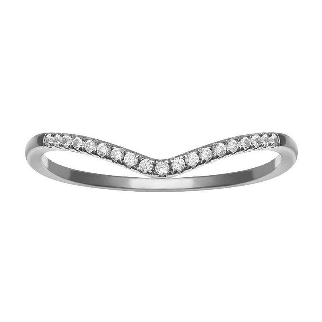 PRIMROSE Sterling Silver Cubic Zirconia V-Shape Ring, Womens Product Image