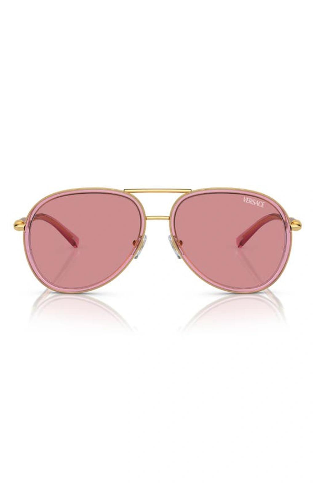 60mm Pilot Sunglasses In Pink Product Image