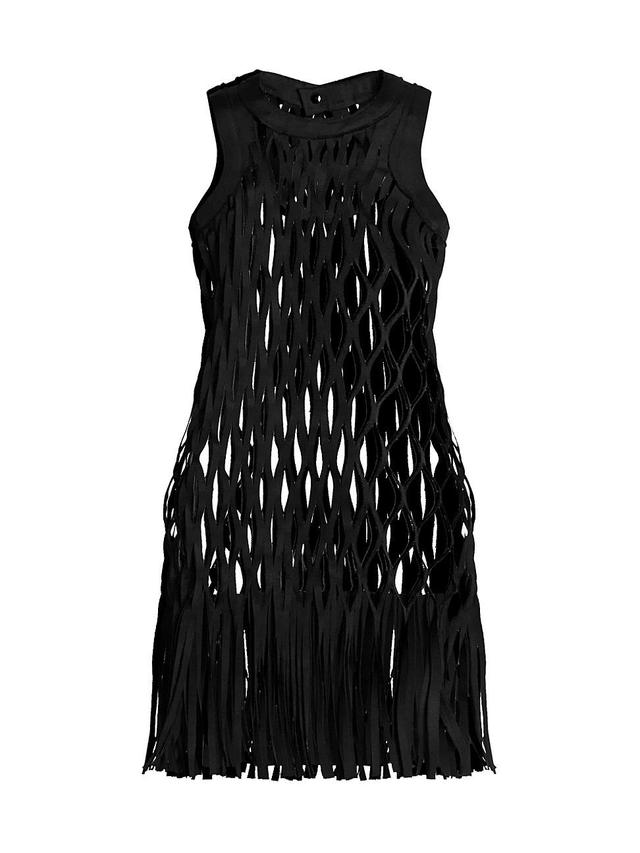 Womens Woven Cotton-Blend Fringe Dress Product Image