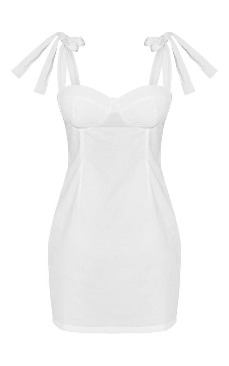 Cream Underwire Detail Tie Strap Shift Dress Product Image