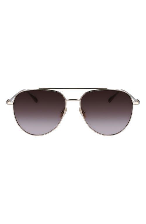 Gancini Evolution 61mm Aviator Sunglasses In Gold/brown Gradient Product Image