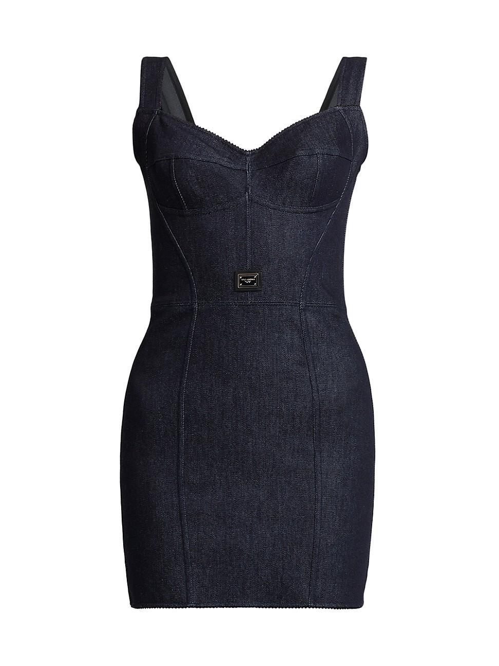 Womens Logo Hardware Bustier Denim Dress Product Image