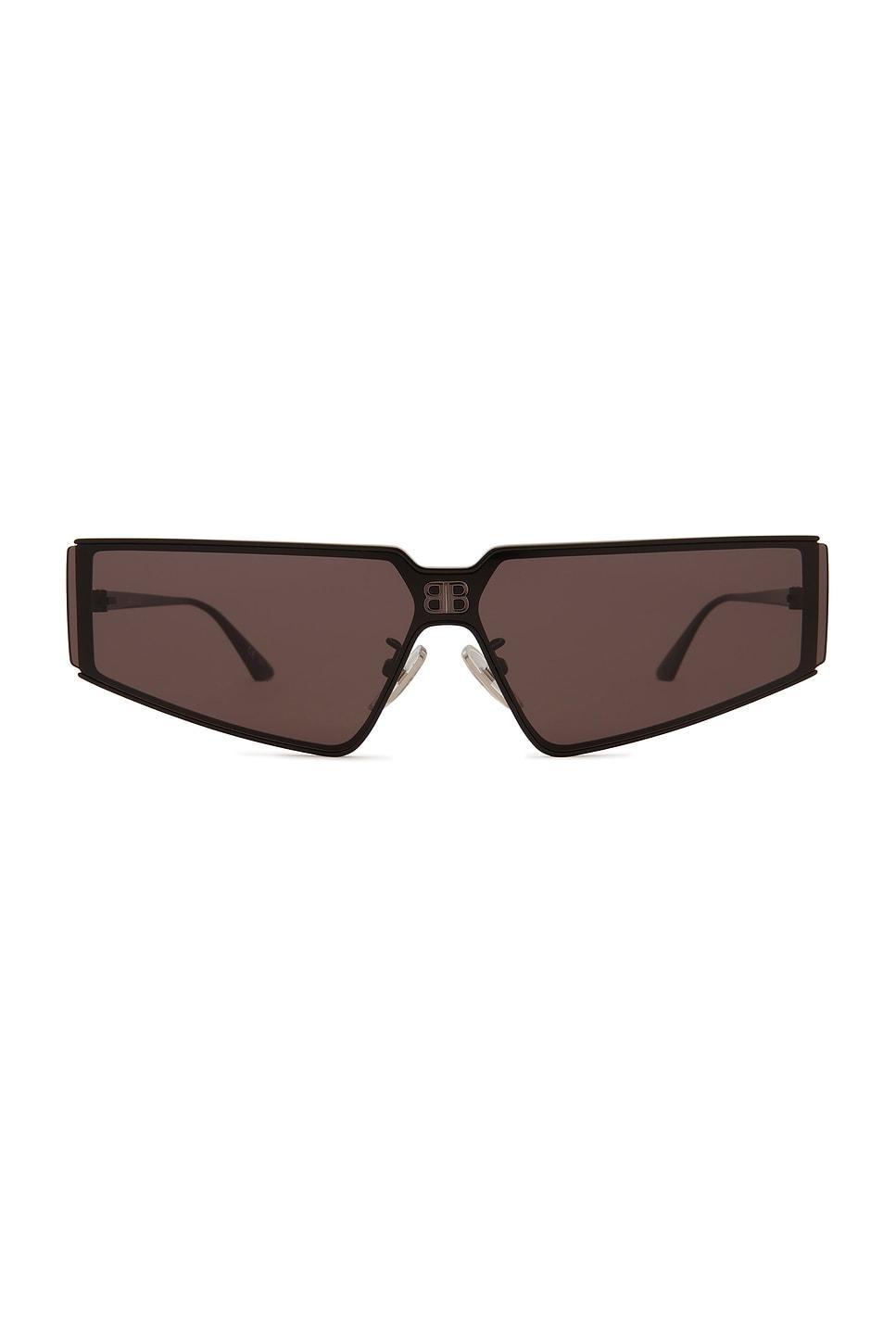 Balenciaga Shield 2.0 Rectangle Sunglasses Black.. Product Image