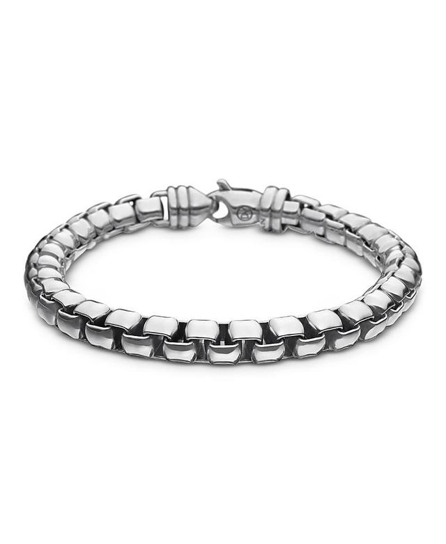 Mens Box Chain Bracelet In Sterling Silver, 7.3mm Product Image