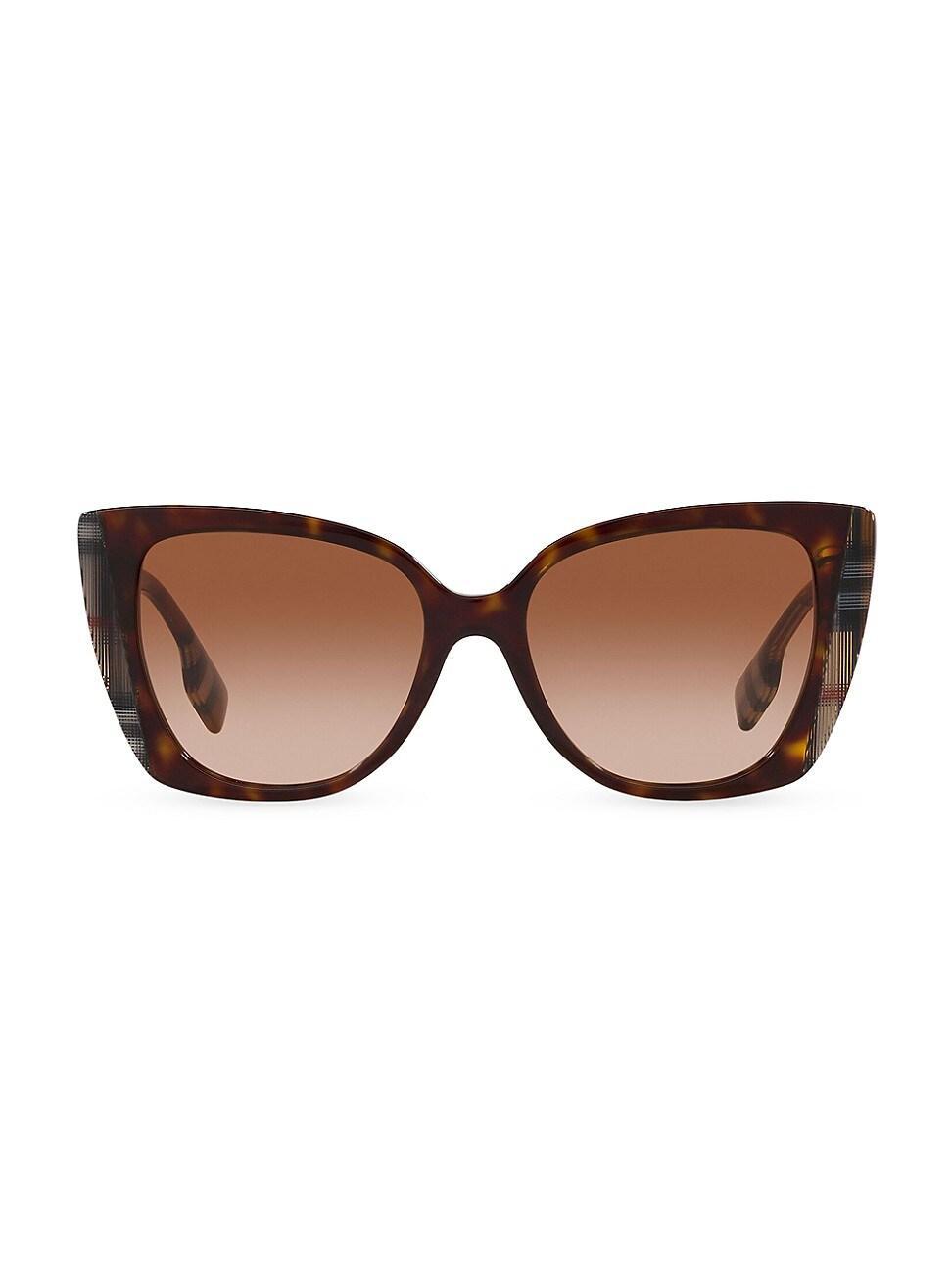 Burberry Womens BE4393 54mm Plaid Cat Eye Sunglasses Product Image