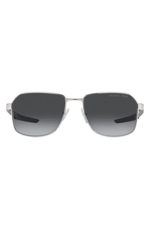 Prada Linea Rossa 57mm Polarized Gradient Rectangular Sunglasses Product Image
