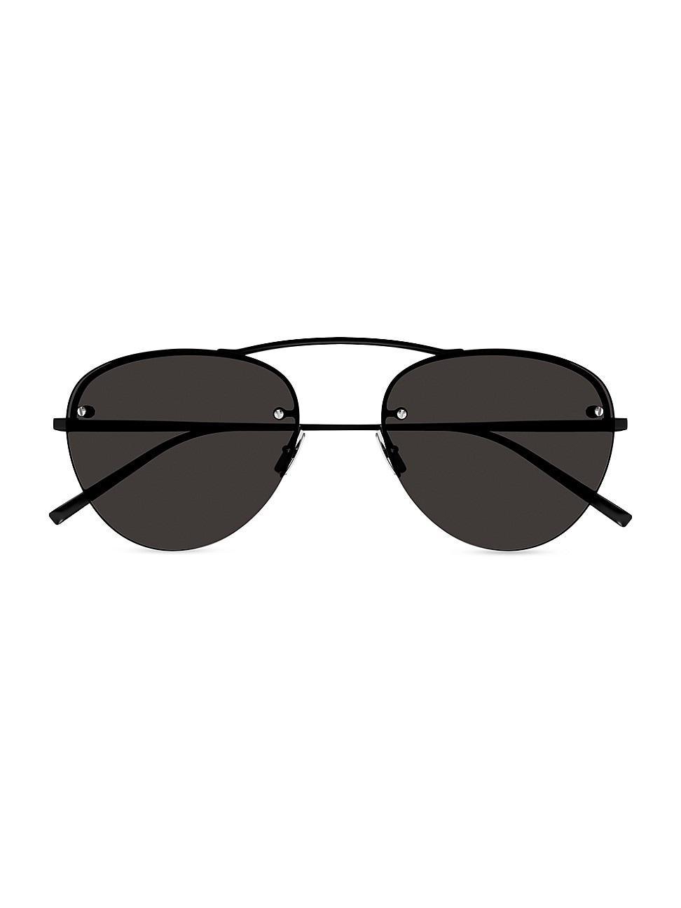 Mens 61MM Metal Rectangular Sunglasses Product Image