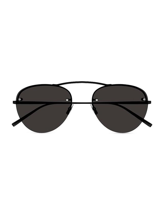 Mens 61MM Metal Rectangular Sunglasses Product Image