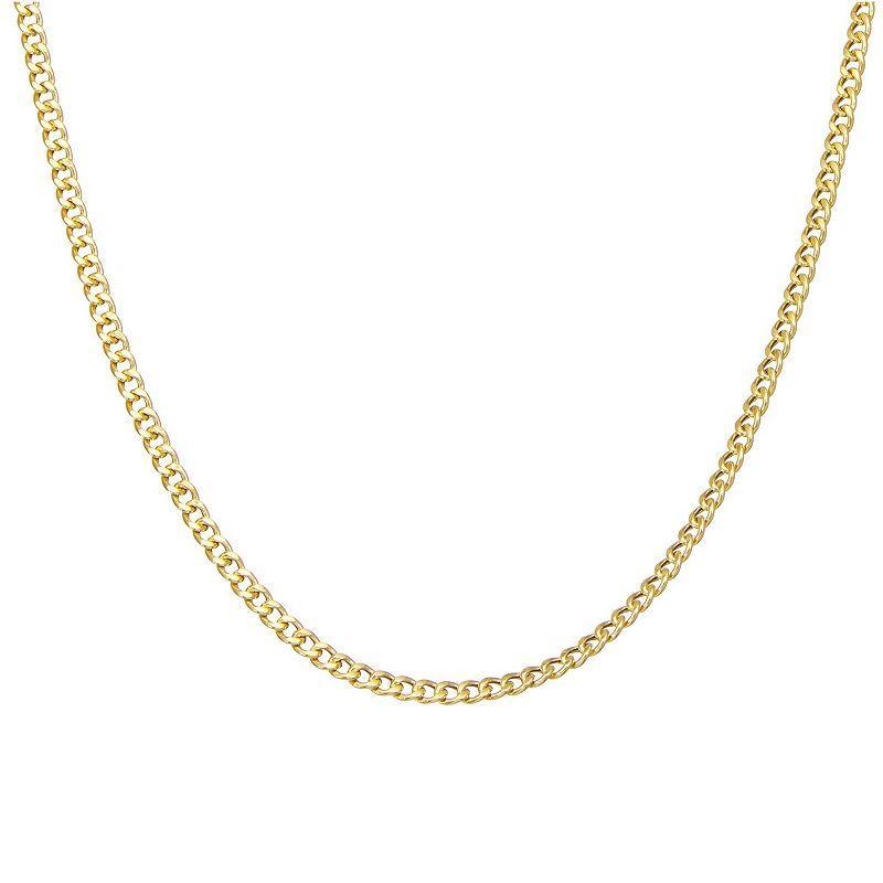 Giorgio di Vicenza Sterling Silver Italian Curb Chain Necklace, Womens Yellow Product Image