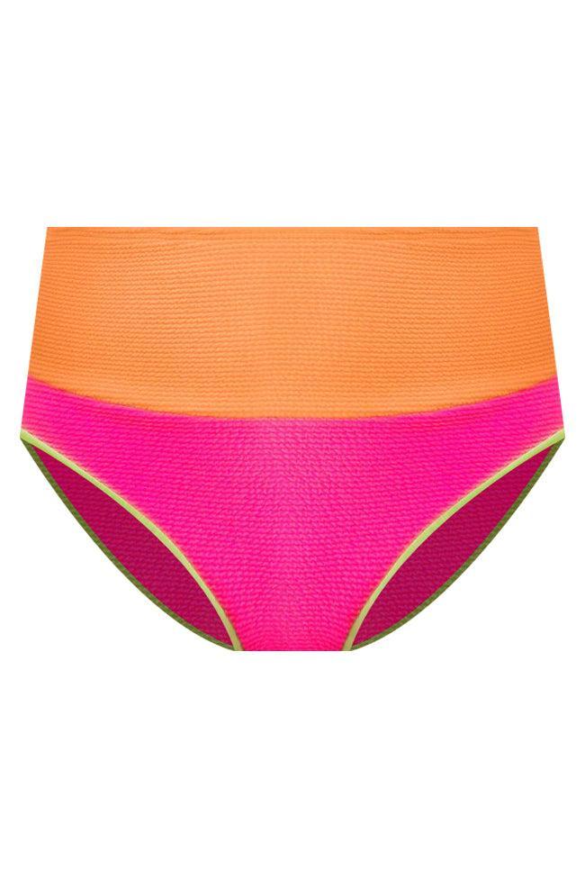 PRE-ORDER Do Not Disturb Neon Color Block Bikini Bottoms Product Image