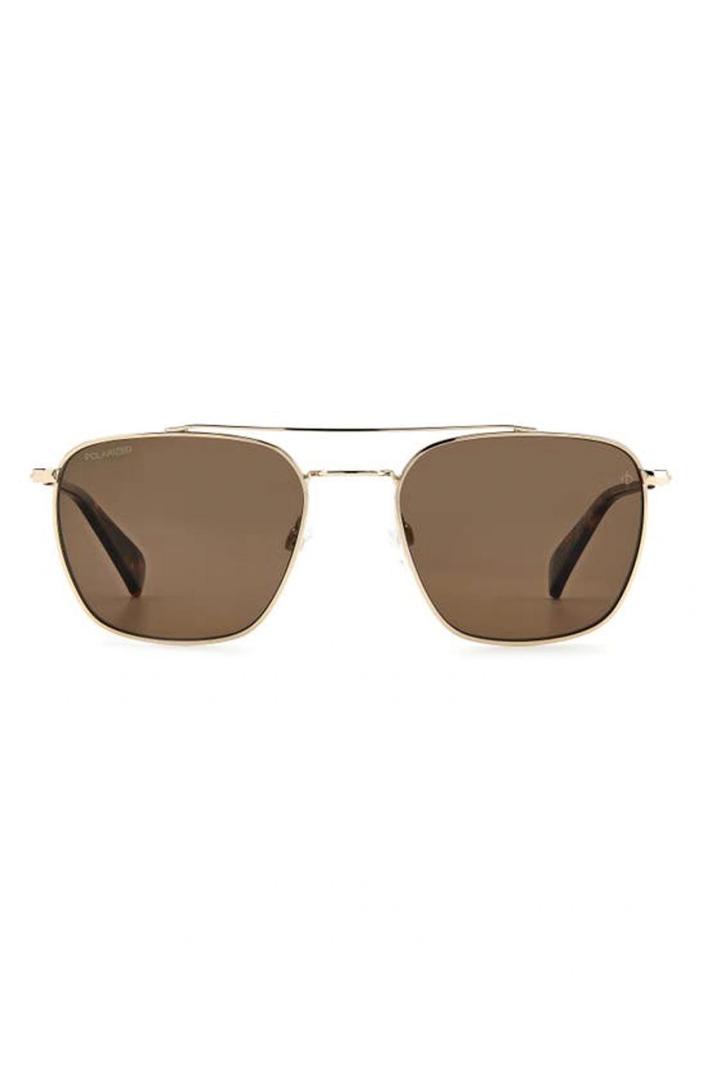 53mm Navigator Sunglasses In Gold Product Image