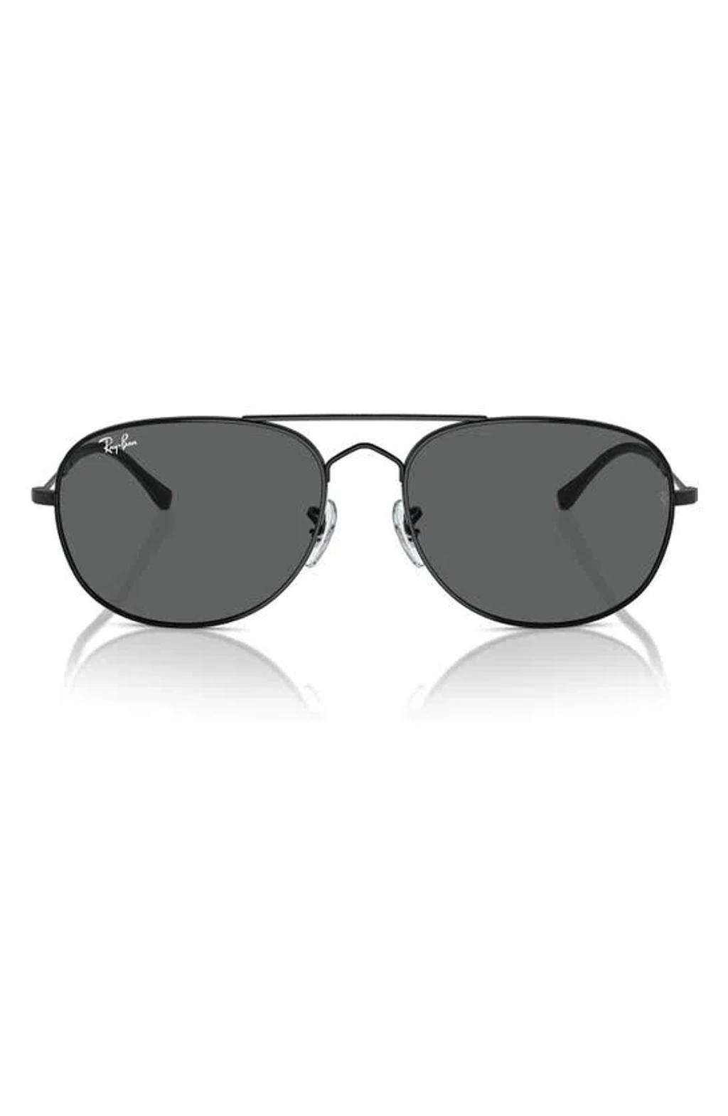 RAY BAN Bain Bridge 57mm Pillow Aviator Sunglasses In Black Product Image