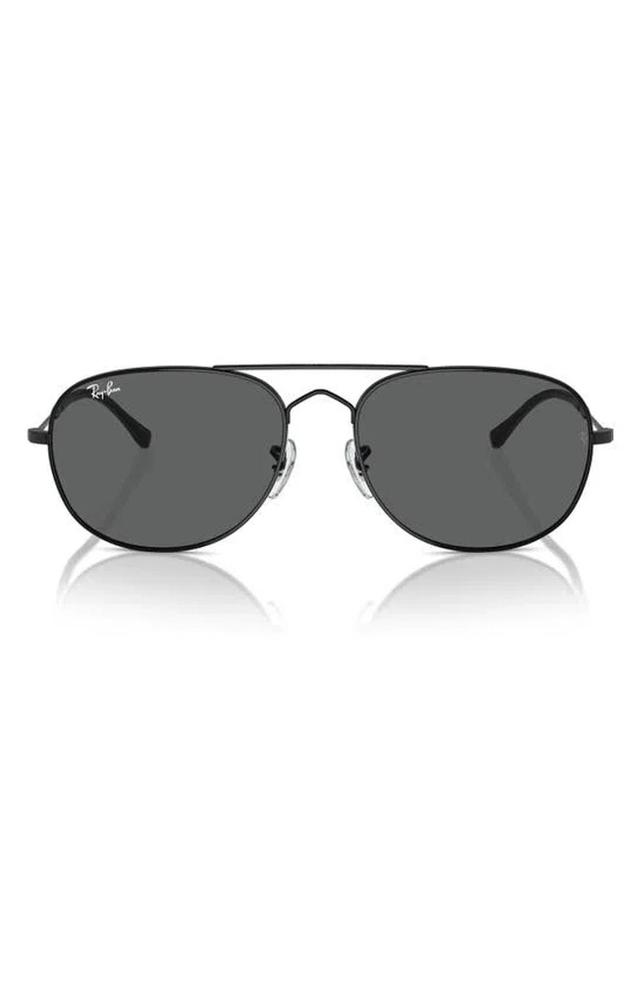 RAY BAN Bain Bridge 57mm Pillow Aviator Sunglasses In Black Product Image