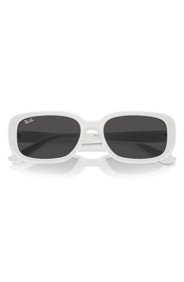 RAY BAN 56mm Pillow Rectangular Sunglasses In White Product Image