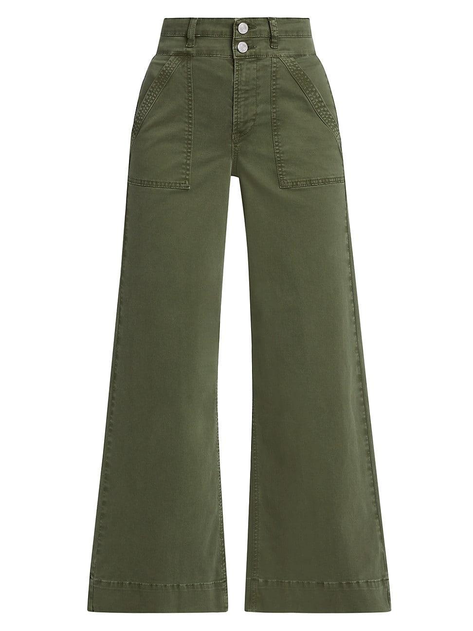 Womens High-Rise Double Waistband Cargo Palazzo Pants Product Image