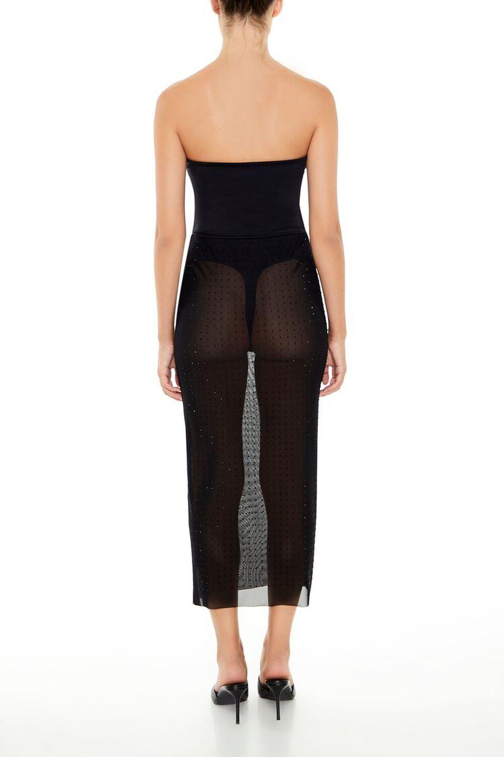 Sheer Mesh Rhinestone Maxi Skirt | Forever 21 Product Image