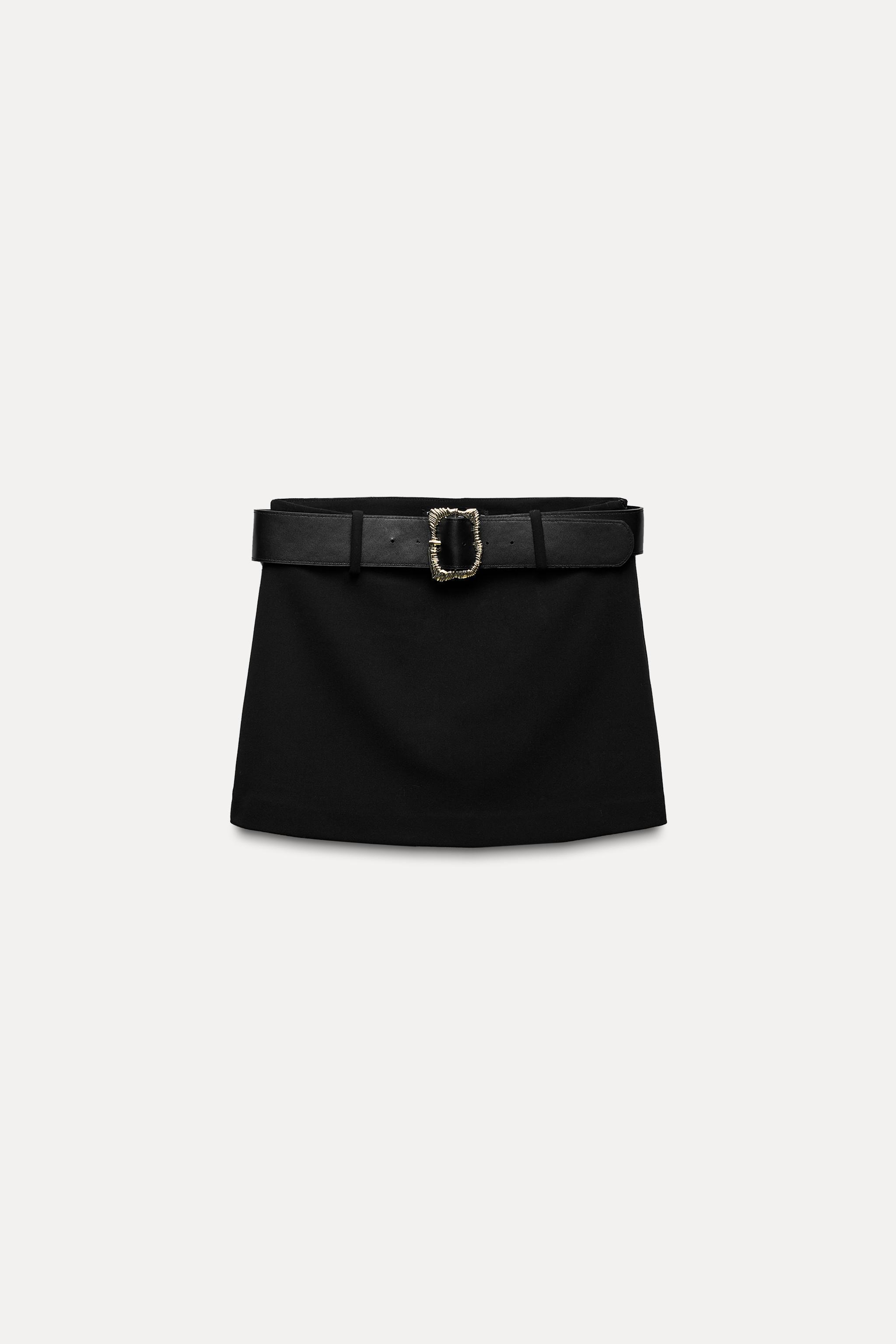 HIGH-WAISTED BELTED SKORT Product Image