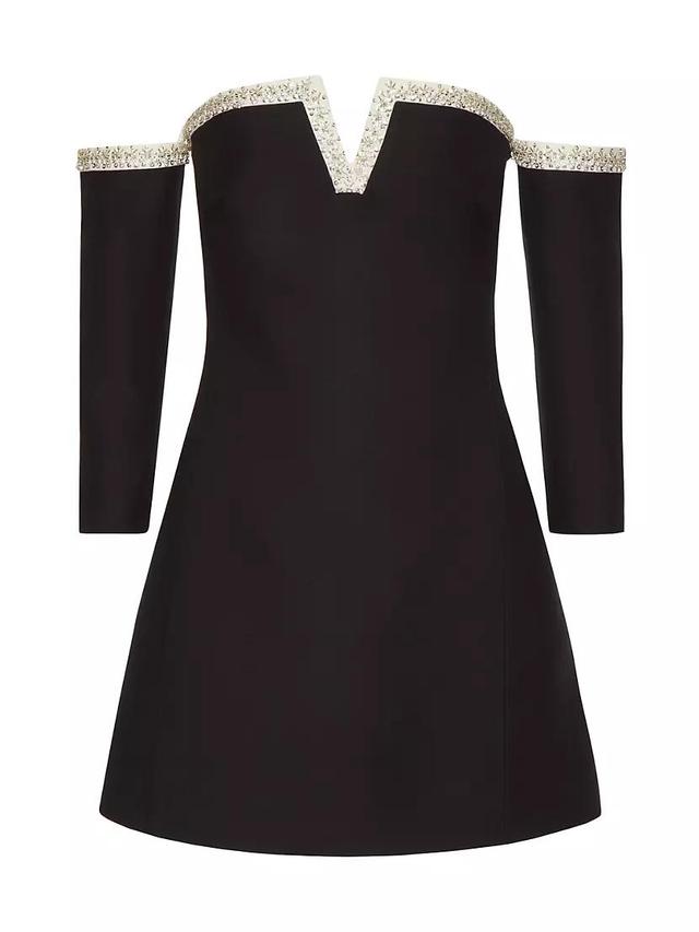 Bead-Embroidered Off-The-Shoulder Minidress Product Image