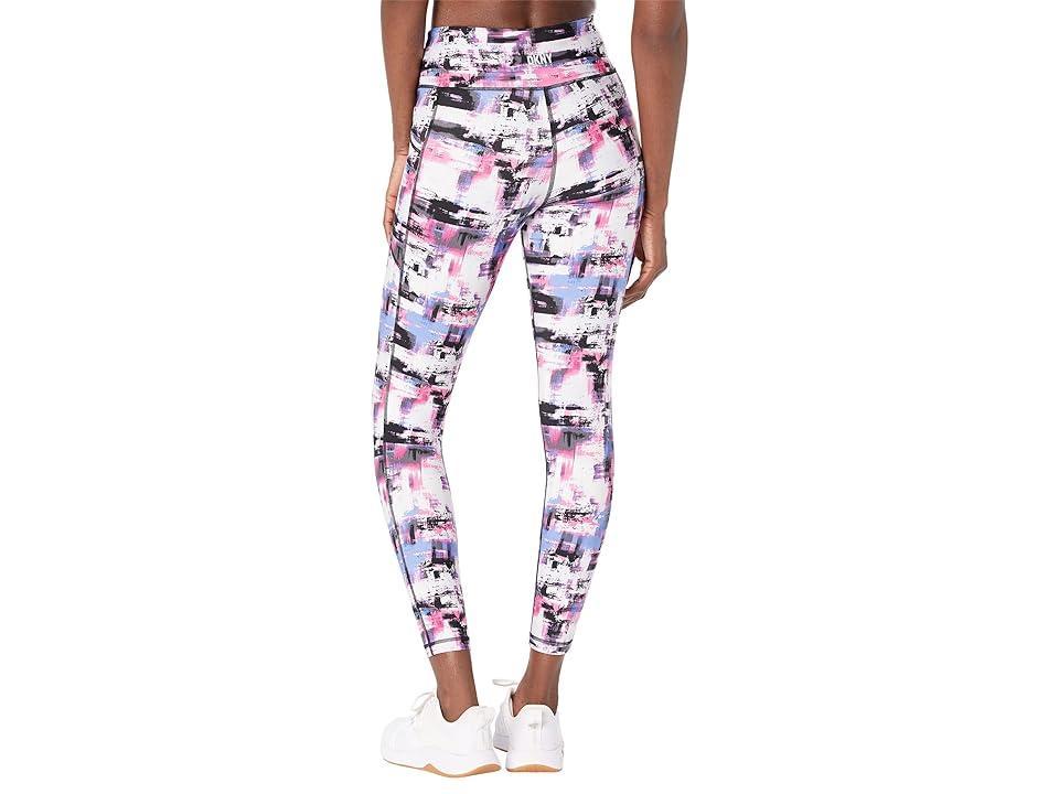 DKNY High-Waist 7/8 Tights w/ Pockets (Lake Blurred Lights) Women's Clothing Product Image