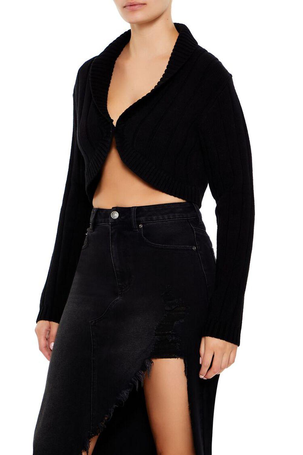 Cropped Rib-Knit Cardigan Sweater | Forever 21 Product Image