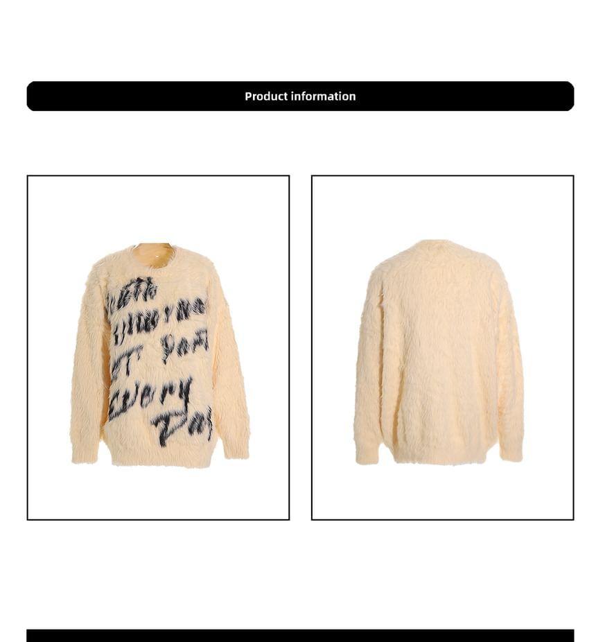 Crew Neck Lettering Sweater Product Image