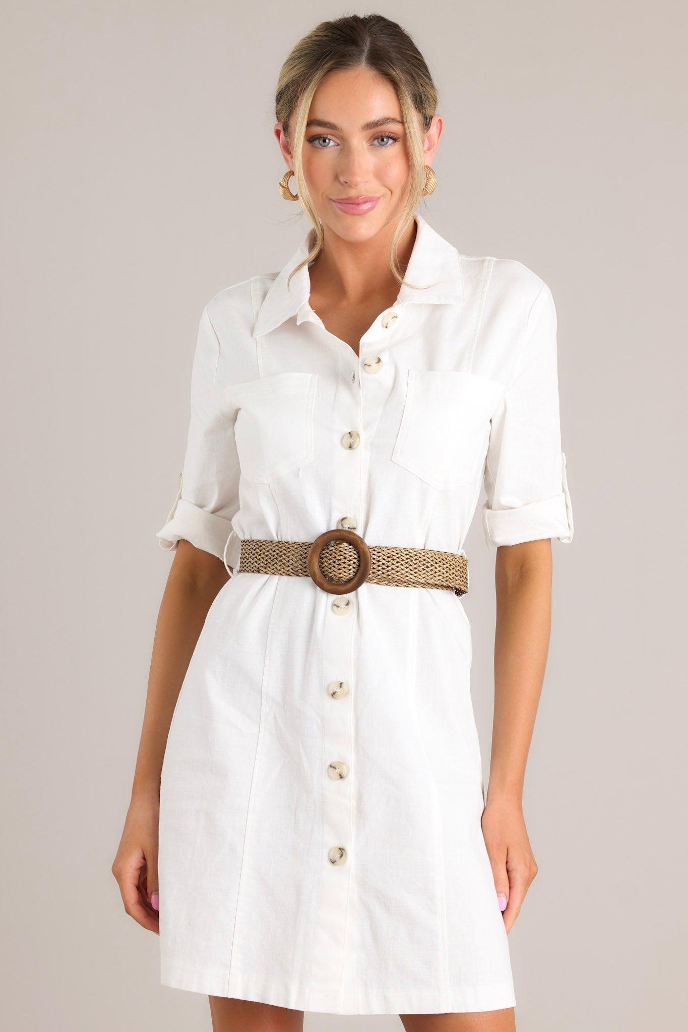 Reach Land's End Ivory Button Down Shirt Dress Product Image