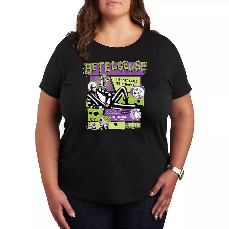 Plus Size Beetlejuice 2 Betelgeuse Graphic Tee, Womens Blue Product Image