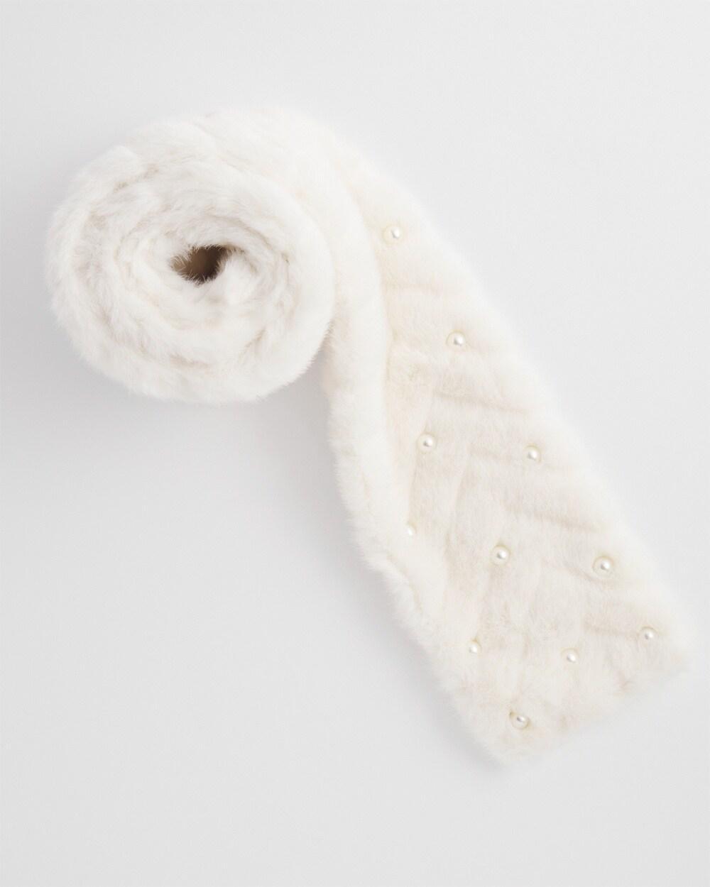 Embellished Faux Fur Scarf Product Image