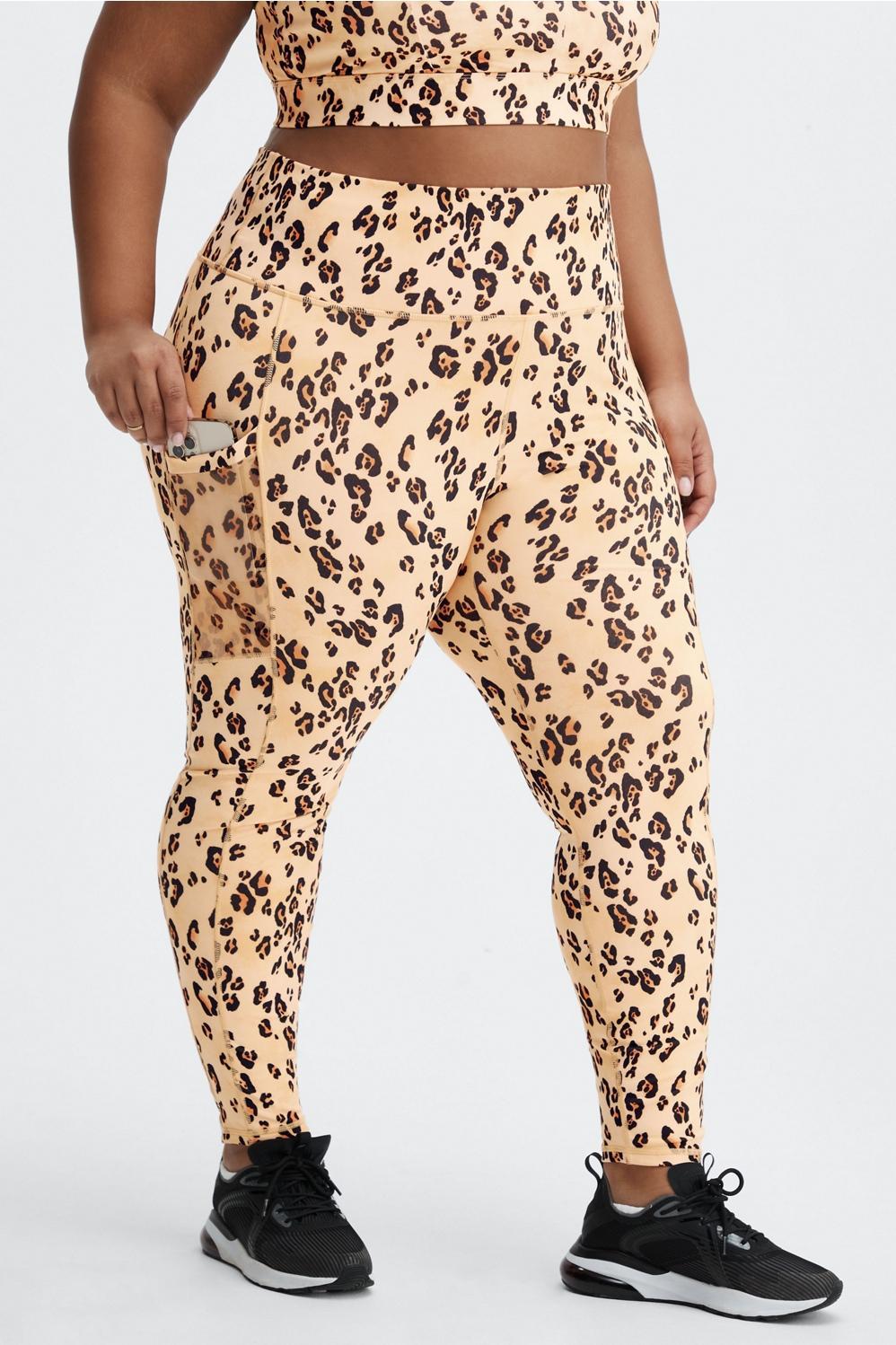 Fabletics On-the-Go High-Waisted Legging Womens Desert Leopard Size S product image