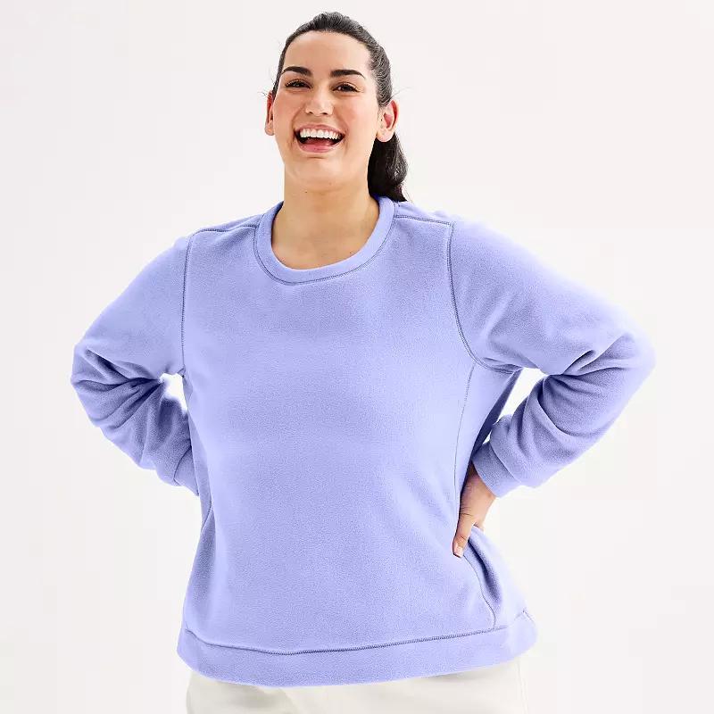 Plus Size Tek Gear Micro Fleece Classic Crewneck Pullover, Womens Product Image