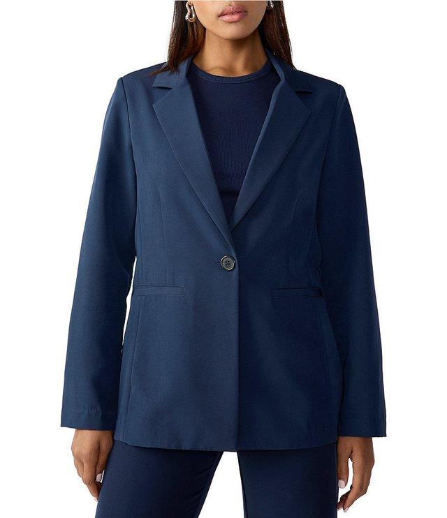 Sanctuary Bryce Woven Twill Notch Collar One Button Blazer Product Image