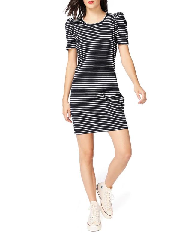 Court & Rowe Womens Short Sleeve Thin Classic Stripe Knit Dress Product Image