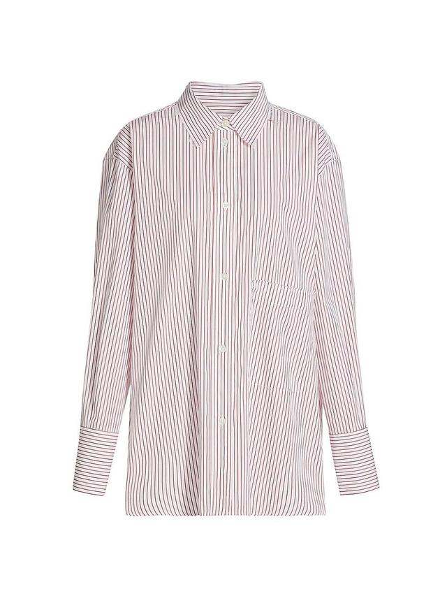 Womens Stripe Cotton Oversized Cuff Shirt Product Image