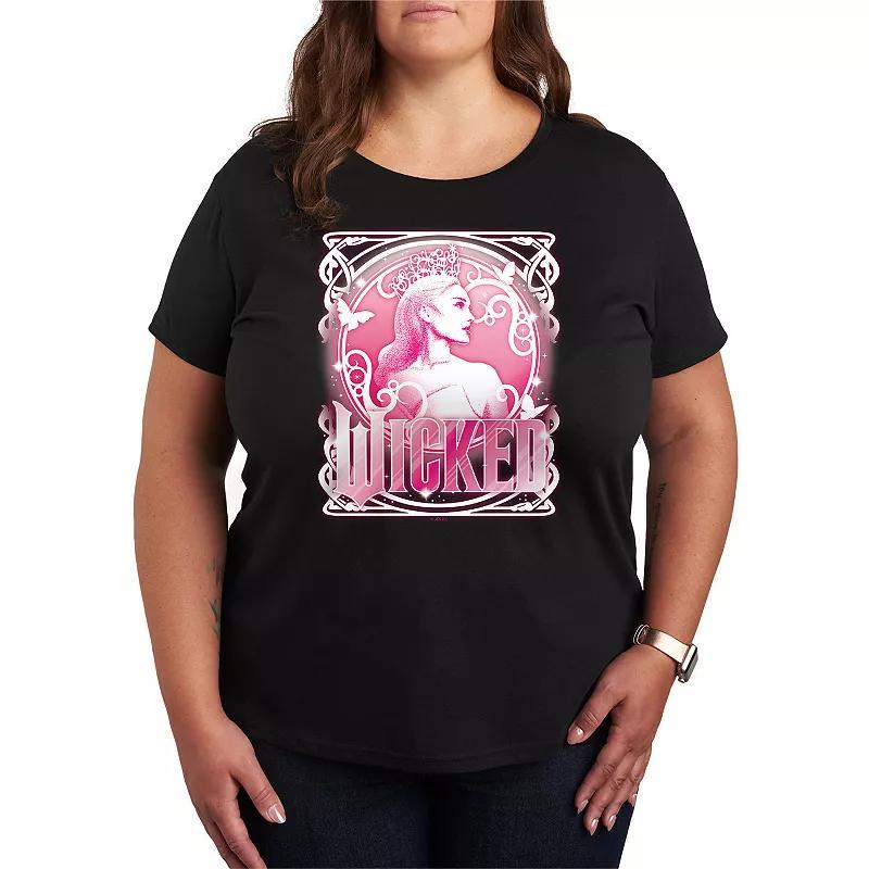 Plus Size Wicked Glinda Portrait Tee, Womens Grey Royal Blue Product Image